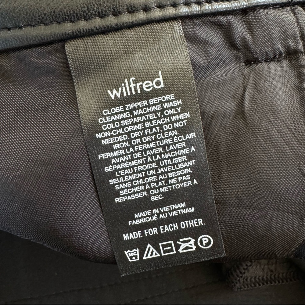 Aritzia Wilfred Melina High Rise Vegan Faux Leather Pants Black Size 2 - Picture 15 of 16